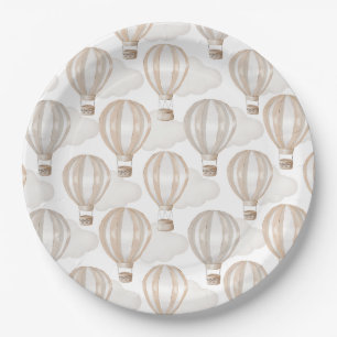 Baby Shower Hot Air Balloons Gender Neutral Paper Plates