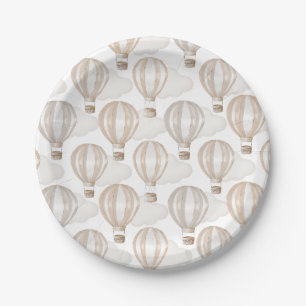 Baby Shower Hot Air Balloons Gender Neutral Paper Plates