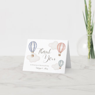 Baby Shower Hot Air Balloons Gender Neutral Thank You Card