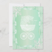 Baby Shower in an Elegant Mint Green and White Invitation (Back)
