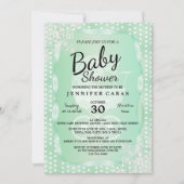 Baby Shower in an Elegant Mint Green and White Invitation (Front)
