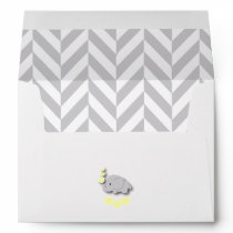 Baby Shower in Gray Chevron and Yellow Elephant Envelope
