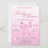 Baby Shower in Pink and White Invitation