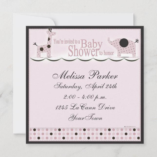 Baby Shower in Pink Poka Dots Invitation (Front)