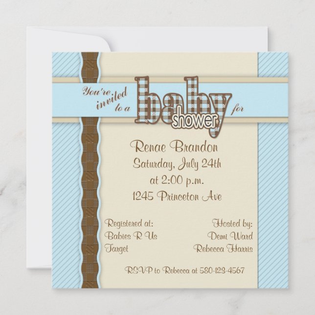 Baby Shower in Plaid Invitation (Front)