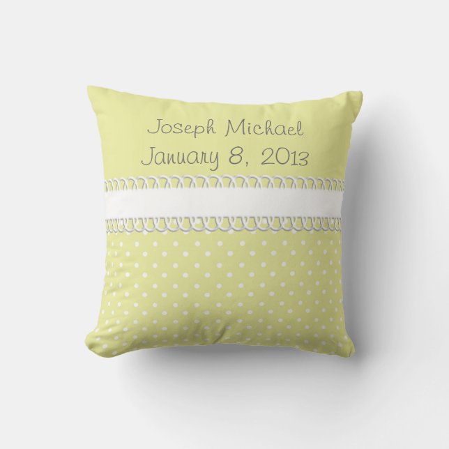 Baby Shower in Yellow Throw Pillow (Front)
