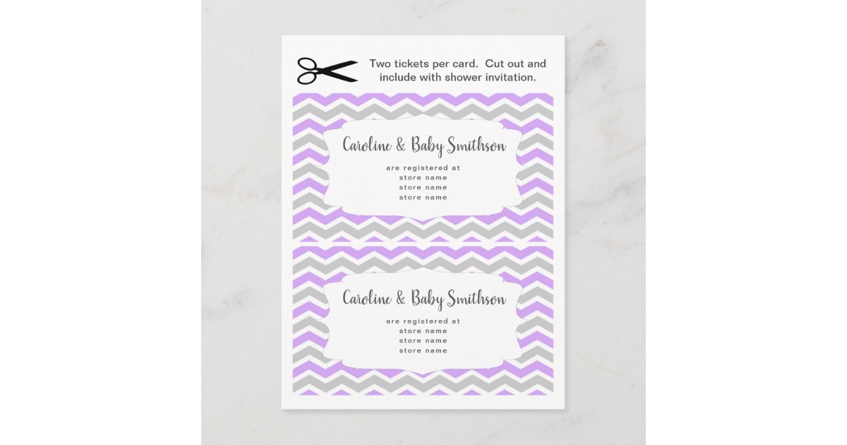 Baby Shower info insert cards, lavender purple Invitation Postcard | Zazzle.com