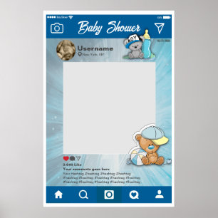 Baby Shower Instagram Custom Selfie Frame Poster