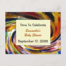 Baby Shower Invitaiton Gender Neutral Colorful