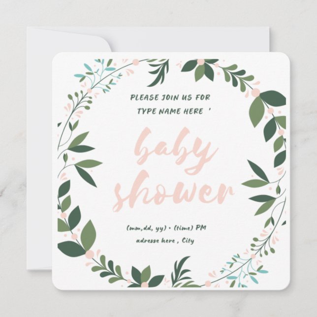 baby shower invitation  (Front)