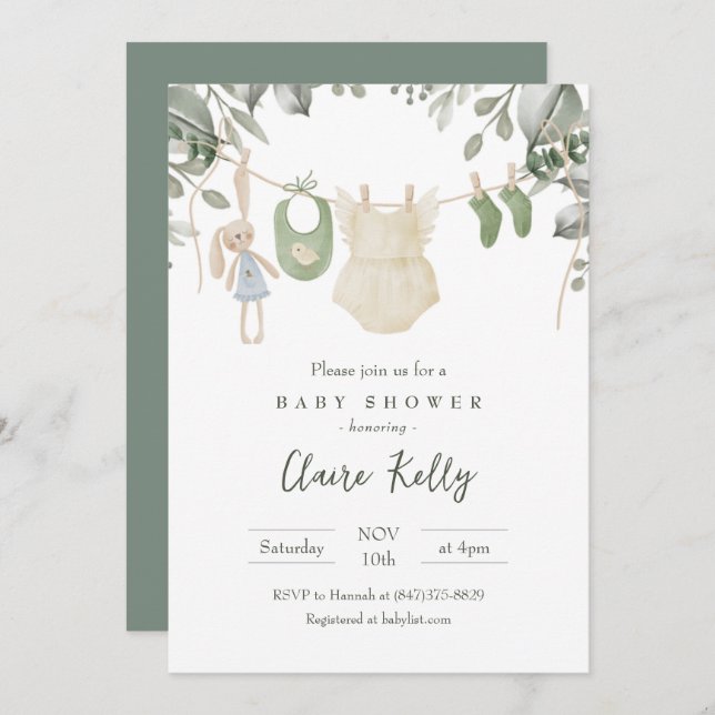 Baby Shower Invitation (Front/Back)