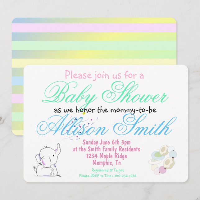 Baby Shower Invitation (Front/Back)