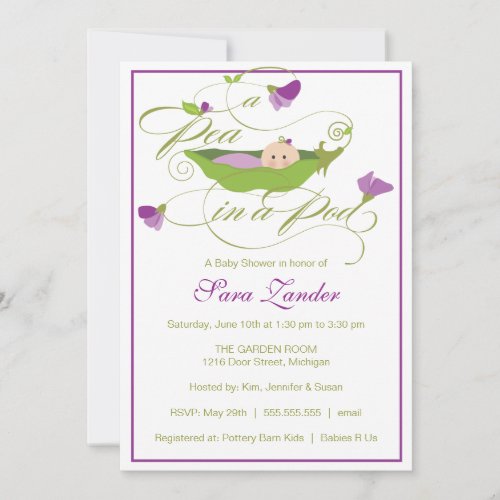 Baby Shower Invitation - A Pea in A Pod
