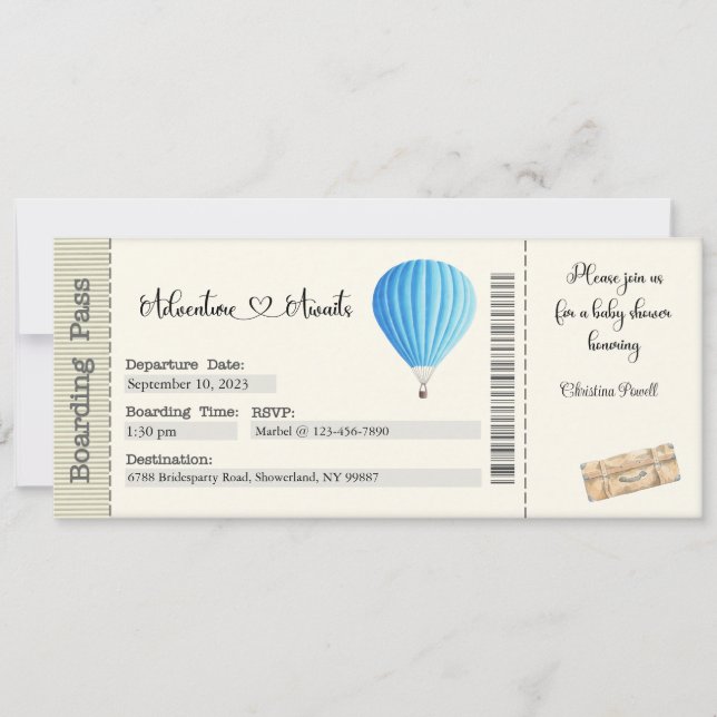 Baby Shower Invitation, Adventure Awaits Invitation (Front)