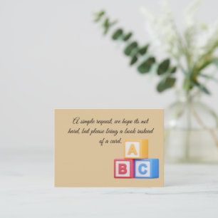 Baby Shower Invitation- Alphabet Blocks Enclosure Card