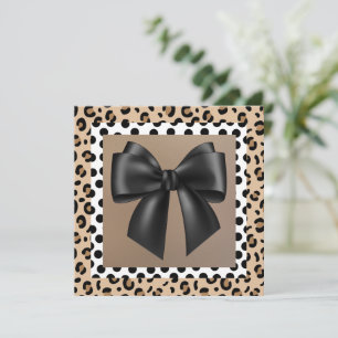 Baby Shower Invitation- Animal Print- Bow Invitation