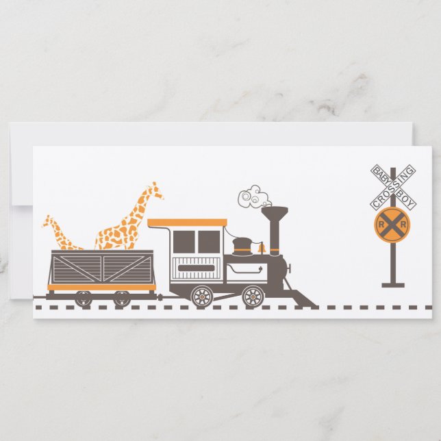 Baby Shower Invitation - Animal Train (Front)