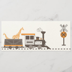 Baby Shower Invitation - Animal Train