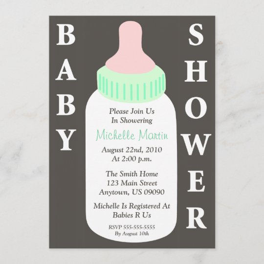 Baby Shower Invitation (Baby Bottle)