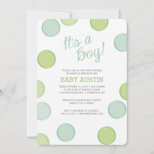Baby Shower Invitation   Baby Boy Bubbles