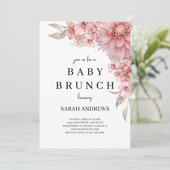 Baby Shower Invitation, Baby Brunch Invitation (Standing Front)