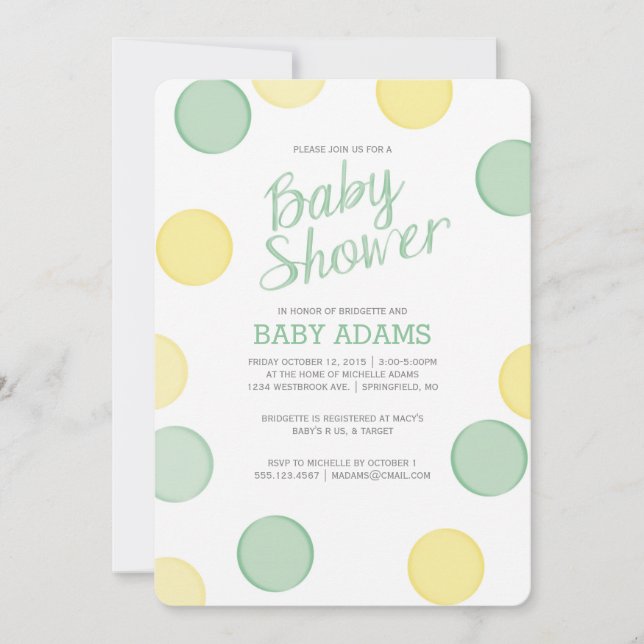 Baby Shower Invitation | Baby Bubbles Neutral (Front)
