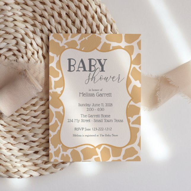 Baby Shower Invitation | Baby Giraffe Tan (Creator Uploaded)