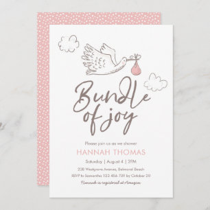 Baby Shower Invitation Baby Girl Stork