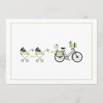 Baby Shower Invitation - Bicycle & Baby Carriage by OrangeOstrichDesigns at Zazzle