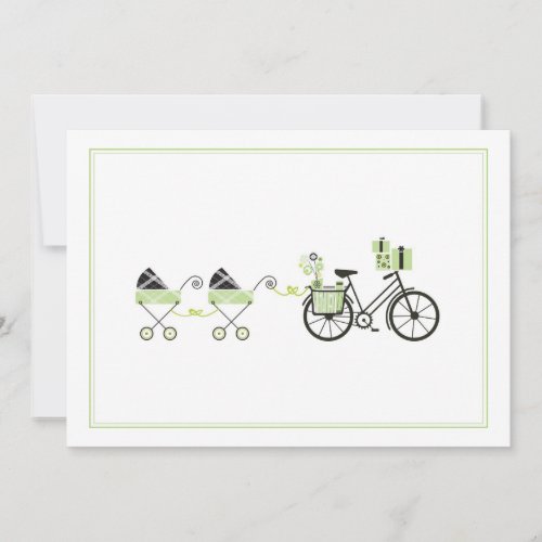 Baby Shower Invitation - Bicycle &amp; Baby Carriage