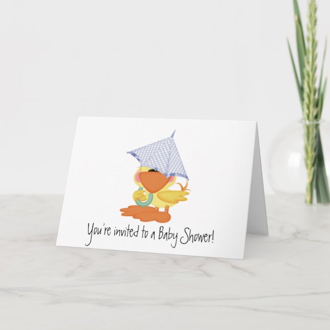 Baby Shower Invitation-Blue Duck/Quackup Invitation (Front)
