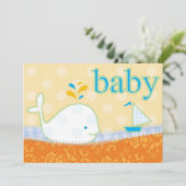 Baby Shower Invitation - Boy Baby Whale (Standing Front)