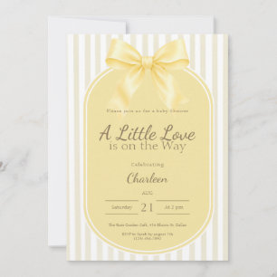 Baby Shower Invitation Butter Yellow Bow