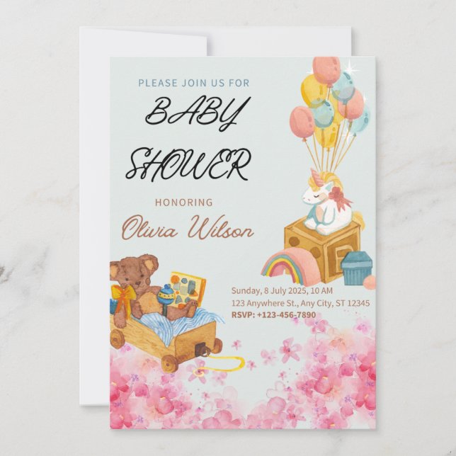 Baby shower invitation card (Front)