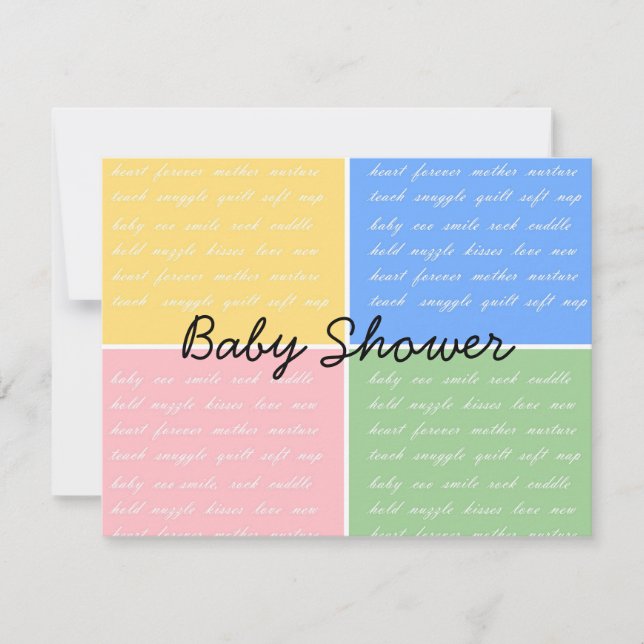 Baby Shower Invitation - color block baby joy (Front)