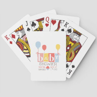 Baby Shower Invitation Design Template With Balloo Poker Cards