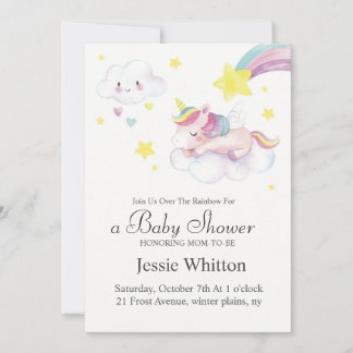 Baby Shower Invitation Disign With Unicorn Theme