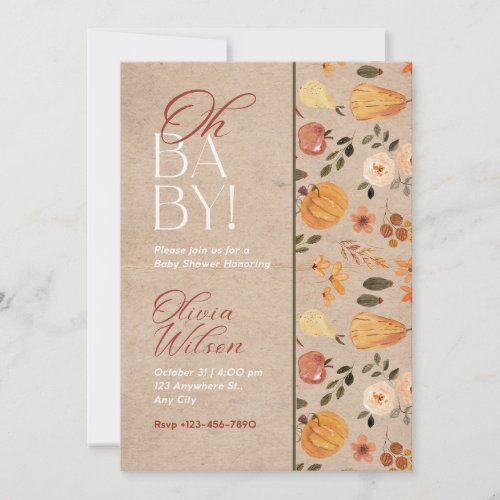 Baby Shower Invitation Fall Aesthetic