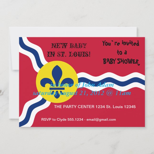 Baby Shower Invitation, Flag of St. Louis Invitation (Front)