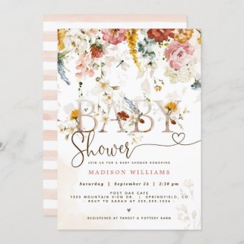Baby Shower Invitation  Floral Invite by Card_Stop at Zazzle