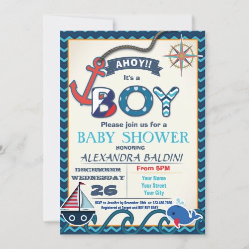 Baby Shower Invitation for a Boy