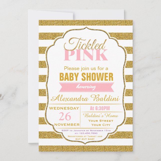 Baby Shower Invitation for a Girl (Front)