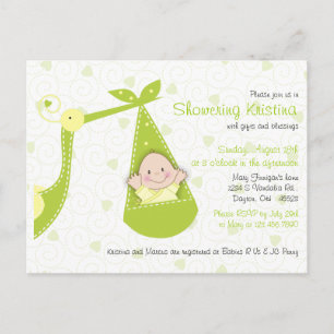 Baby Shower Invitation for Baby Gender UnknowStork Postcard