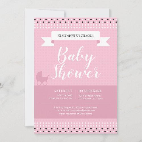 Baby Shower Invitation for Baby Girl