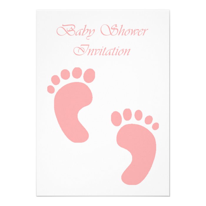 Baby Shower Invitation for girl with footprints