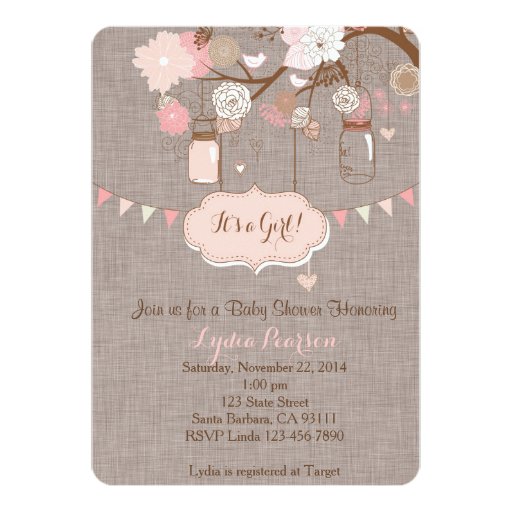 Mason Jar Baby Shower Invitations 4