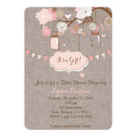 Baby Shower Invitation for Girl With Mason Jar