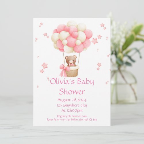 BABY SHOWER INVITATION FOR GIRLS IN PINK