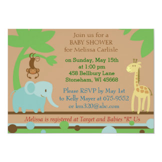 Zoo Themed Baby Shower Invitations 8