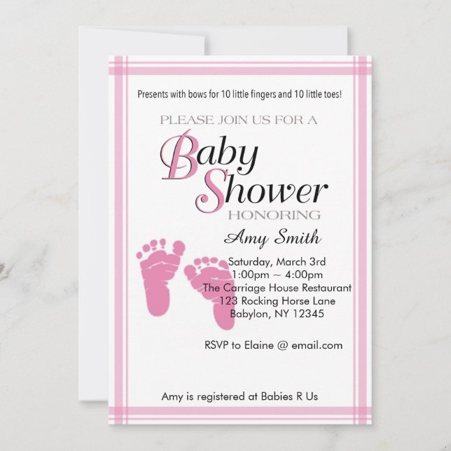 Baby Shower Invitation - girl (Front)
